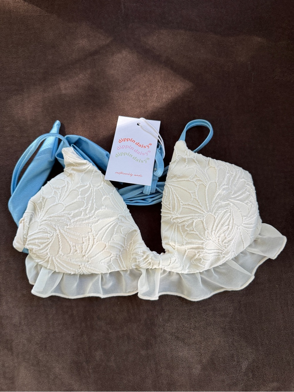 Dippin' Daisy's Ivory Lace Ruffle Bikini NWT